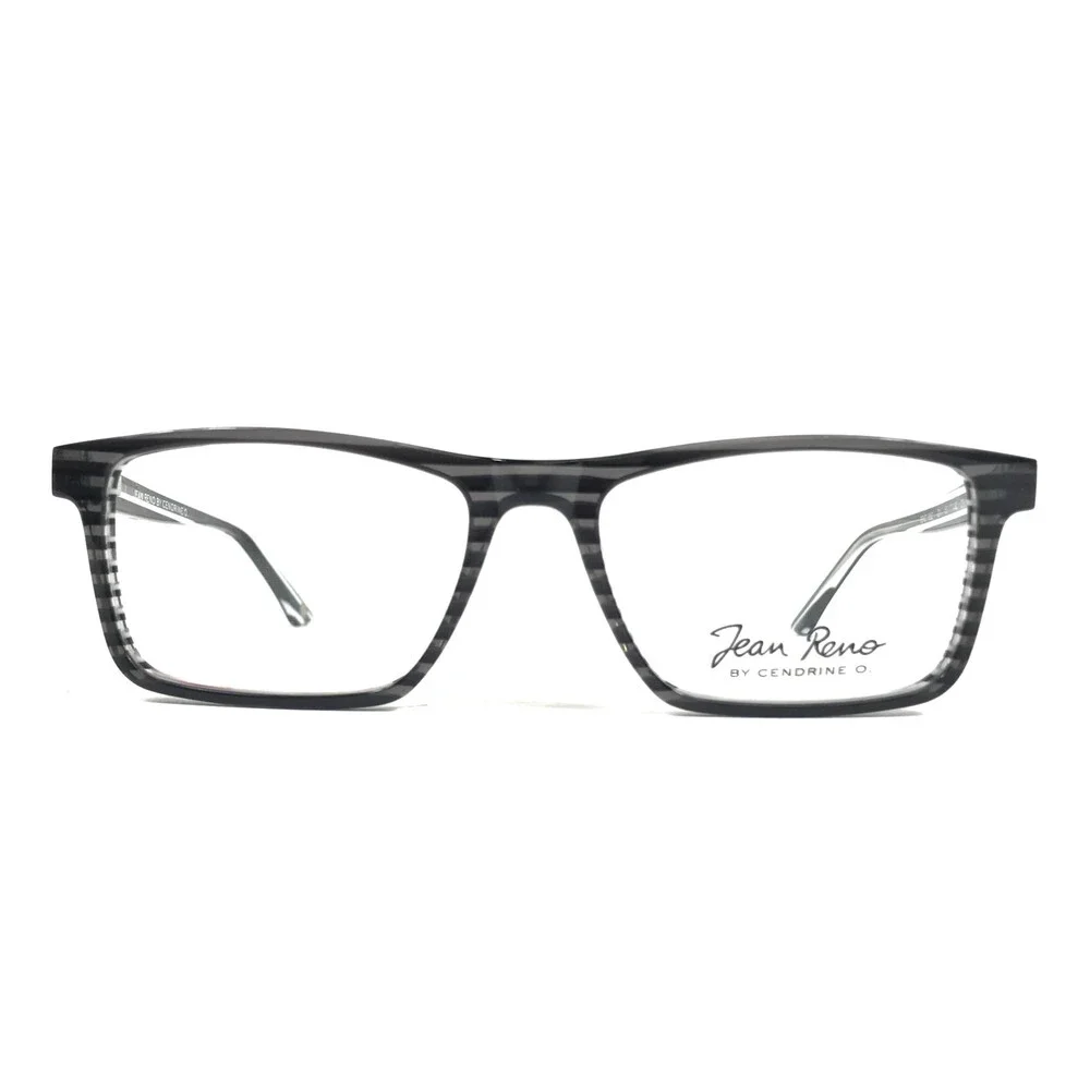 Jean Reno by Cendrine O. Eyeglasses Frames RENO1862 C1 Striped Black 53-17-140